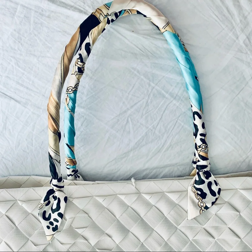 Summer Beach Woven Floral White Tote Bag
